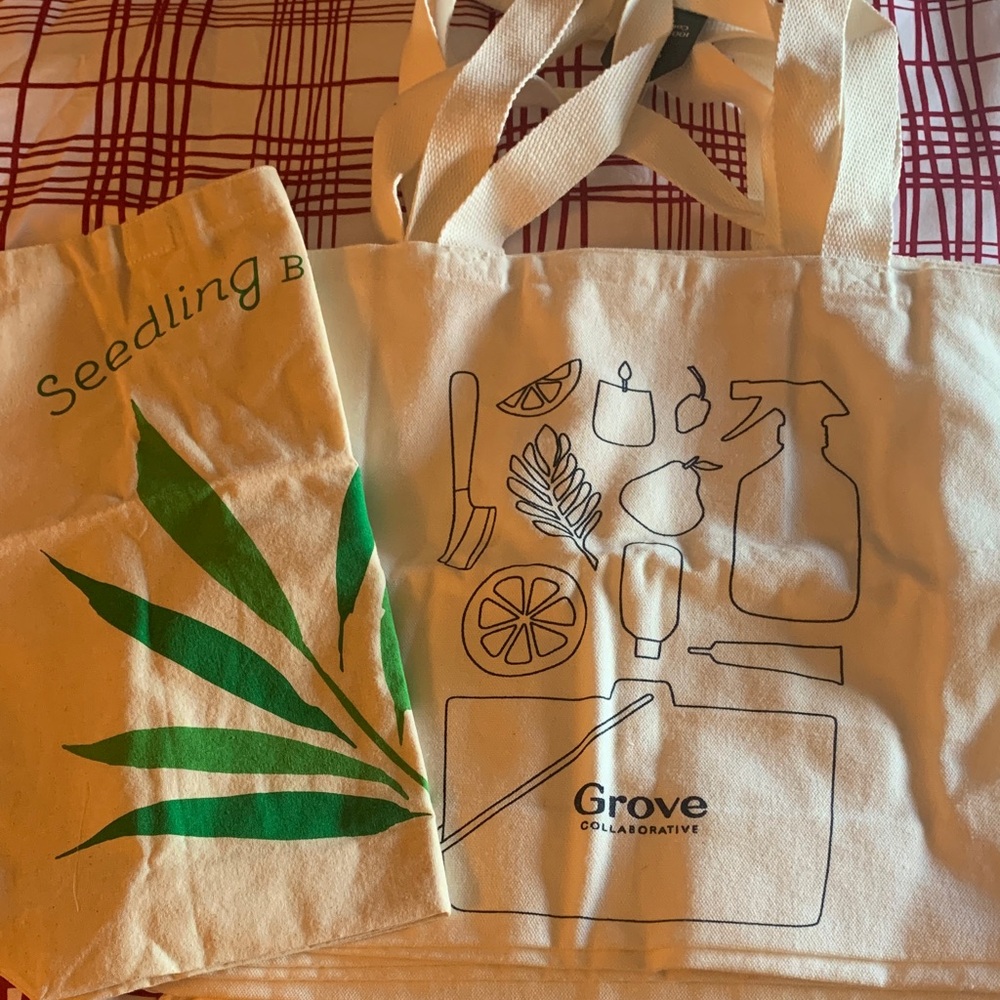 Set of 4 Grove Canvas Reuseable Tote Bags